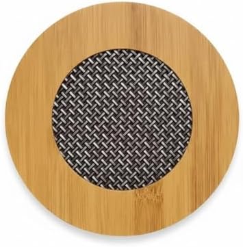 Yuvarlak Bambu Nihale – Metal Fileli, Isıya Dayanıklı Tencere ve Çaydanlık Altlığı (16,5 x 16,5 cm)