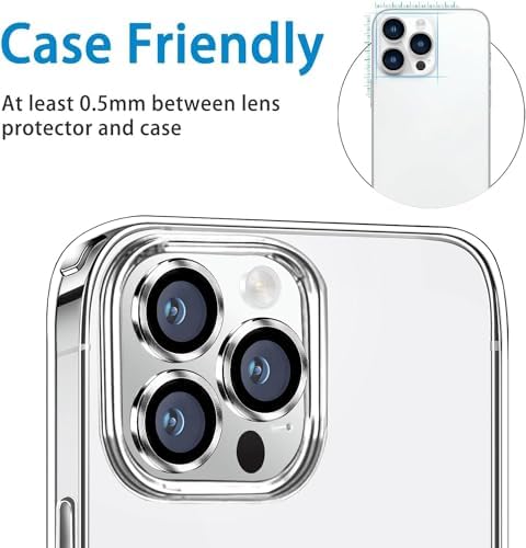 Alternative view of iPhone 15 Pro/iPhone 15 ProMax Kamera Camı Lens Koruyucu Halka Set - Gümüş Silver