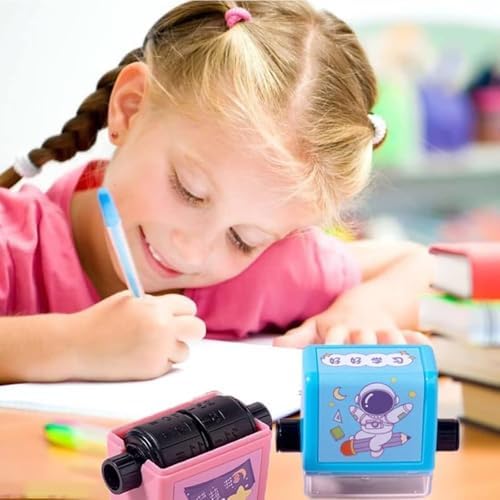 Çocuklar İçin Eğlenceli Ve Öğretici Matematik Toplama İşlemleri Kaşesi, Eğitim Öğrenme İçin Çarpım Tablosu Kaşesi Mürekkep Hediyeli Matematik Rulosu Damgası (MAVİ) - Görsel 3