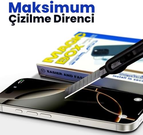 iPhone 16/15 Ekran Koruyucu Cam | MAGIC-BOX Tozsuz Hizalama Aparatı | Tam Kaplama 9H Kırılmaz & Çizilmez - Görsel 2
