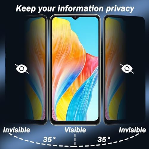 Oppo A38 Privacy (Hayalet) Ekran Koruyucu – 2 Adet - 9H Temperli Cam, Yan Görünme Engelleyici, Tam Kaplama - Görsel 2