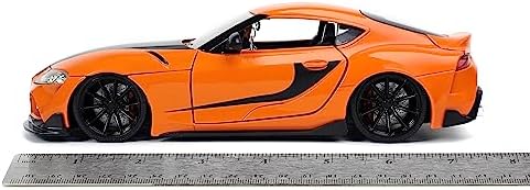 Alternative view of Jada modeli Toyota GR Supra turuncu Hızlı ve Öfkeli 9 F9 ölçek 1:24 orijinal 32097