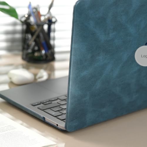 Macbook Air Kılıf 13 inç Deri Leat01 Eski USB Girişli Model 2010-2017 A1369 A1466 ile Uyumlu Lacivert - Görsel 3