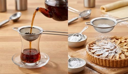 Saplı Büyük Çay Süzgeci – Paslanmaz Metal Bardak Çay Süzgeci ve Pudra Şekeri Eleği (1, Metal) - Görsel 2