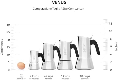 Alternative view of - Venus: 6 Cups Ocak Üstü Espresso Pişirici - 235ml - Kahverengi, Gümüş Renk - Paslanmaz Çelik Gövde - Patentli Güvenlik Valfi - Tüm Ocak Türleri İçin Uygundur (İndüksiyon Dahil)