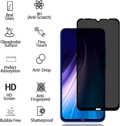 Xiaomi Redmi Note 8 Privacy (Hayalet) Ekran Koruyucu – 2 Adet - 9H Temperli Cam, Yan Görünme Engelleyici, Tam Kaplama - Görsel 3