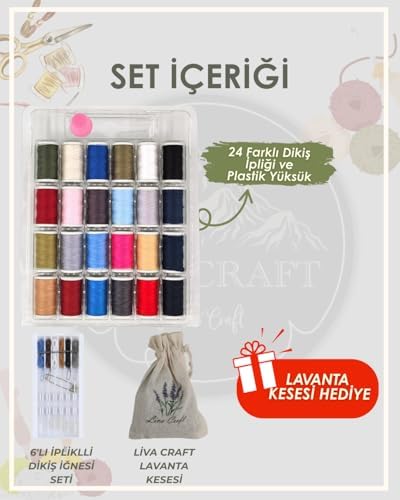 Alternative view of Liva Craft 26 Parça Dikiş Seti – İğne, Yüksük, İplik ve Aksesuarlarla Dikiş Kiti