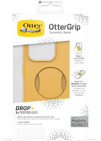 Ottergrip , Iphone 15 Pro Max Için Kılıf, Magsafe Uyumlu, Düşmeye Dayanıklı, Entegre Saplı Koruyucu Kılıf, 3X Askeri Standartlara Göre Test Edilmiştir, Sarı
