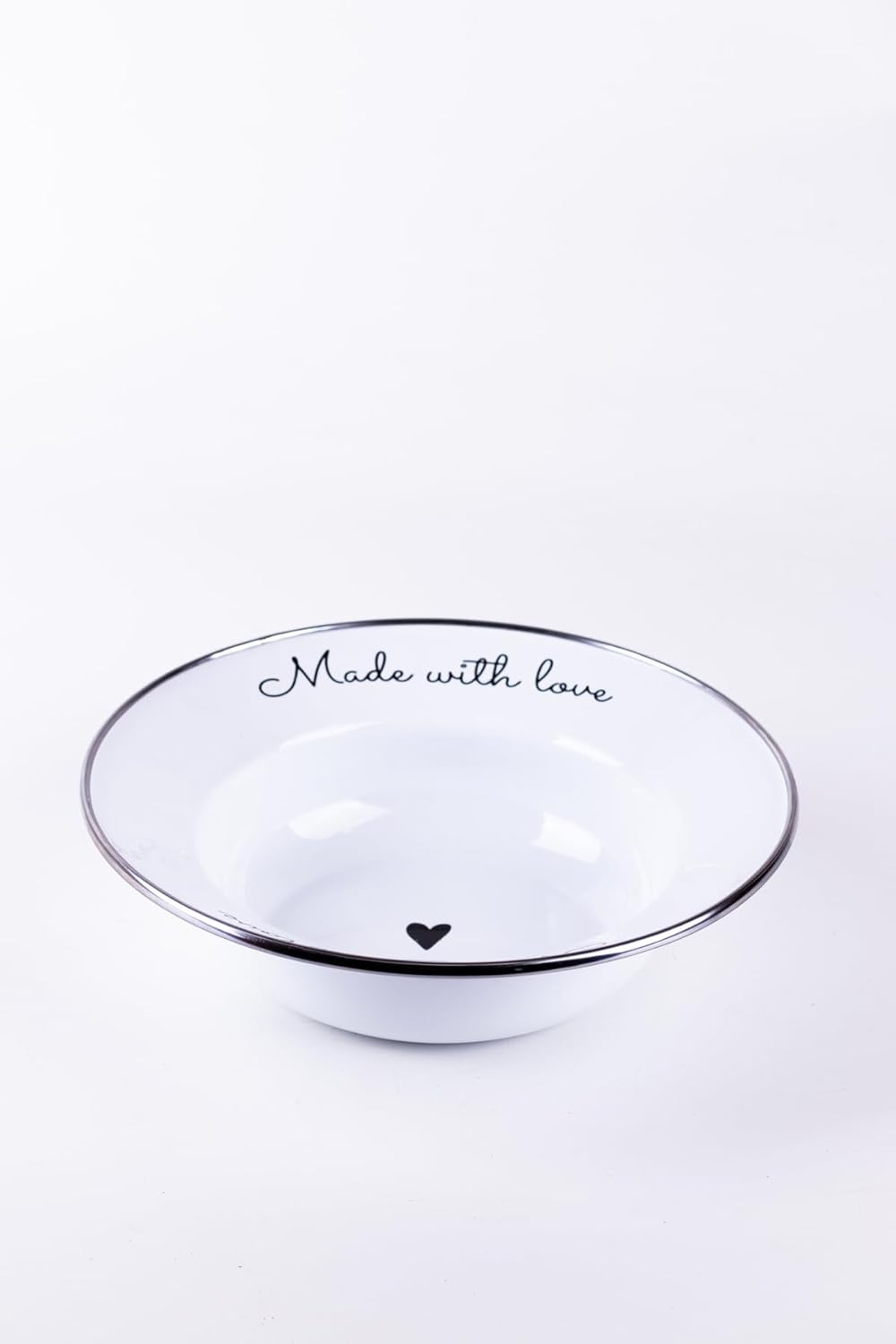 Love Emaye Çukur Makarna Ve Salata Tabağı