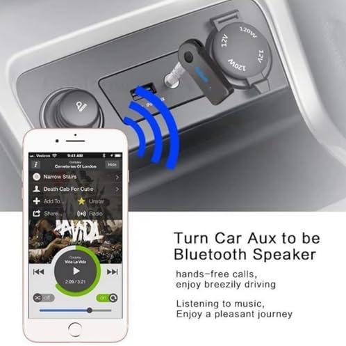 Mikrofonlu Bluetooth Ses Alıcı Araç ve Hoparlör İçin Aux Girişli Kablosuz Dönüştürücü Kiti
