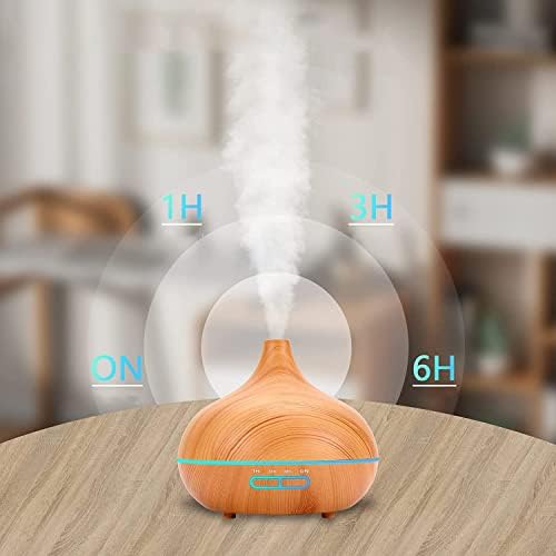 OBEV Büyük 500 mL Hava Nemlendirici Ultrasonik Ortam Nemlendirici Oda Nemlendirici Işıklı Buharlı Nemlendirici Ayarlanabilir Zamanlayıcılı Otomatik Kapanma Özelliği Nemlendirici Led Işıklı Buhar Makinesi (Açık Ahşap) - Görsel 3