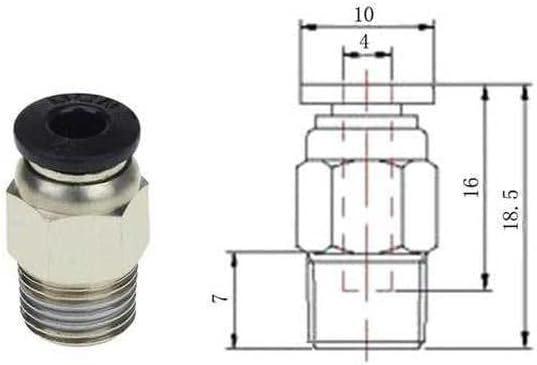 Alternative view of 3D Printer Isıtıcı Uç - Hotend J-Head V6 Bağlayıcı Extruder 1.75mm