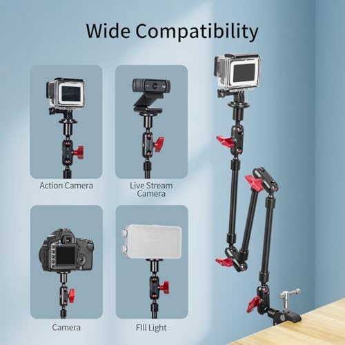 Alternative view of Ayarlanabilir Eklemli Sihirli Kol Kelepçe ve Telefon Tutucu Klipsli Masa Montajı, Masa Standı, Cep Telefonu Tripod (3 arms+kelepçe+Klip)