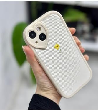 Iphone 13 Ve 14 ile Uyumlu Kamera Kalp Detaylı Kaplama Çiçek Tasarımlı Kılıf - Görsel 3