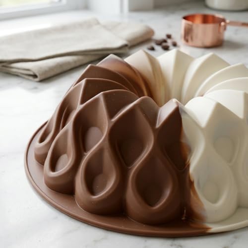 Kafes Tasarımlı Silikon Kek Kalıbı - Yüksek Isıya Dayanıklı, Yapışmaz ve Esnek Pasta Kalıbı (22x8 cm, 1 Adet) - Görsel 3