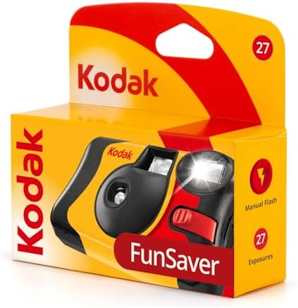 Fun Saver 27 + 12 3920949 tek kullanımlık kamera (3 m flaş aralığı, 135 film formatı, 800 film hassasiyeti (ISO), 39 adet resim) sarı/gri/kırmızı