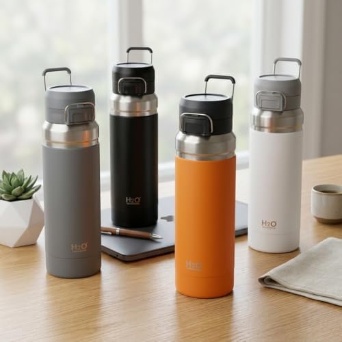 Alternative view of Paslanmaz Çelik Termos Matara - 1000 ML (1 Litre) Kapasiteli, Renk Seçenekli Isı Yalıtımlı Çelik Suluk (GRİ)