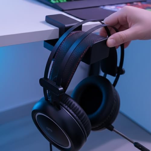 Premium Siyah Asılabilir Masa Kenarı Kulaklık Standı, Ergonomik ve Sağlam - Görsel 3