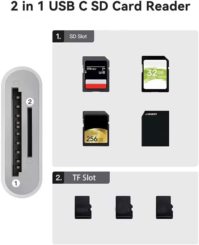 NK1023 2'si 1 arada Telefon ve Pad için Type-C’den SD Karta OTG SD/TF Bellek Dönüştürücü Tak Çalıştır Kart Okuyucu