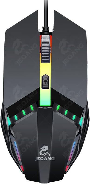 Kablolu Mouse, RGB LED Işıklı, Gaming Oyun Uyumlu Mouse, 1600 DPI, 4D Optik Sensör, Ergonomik Tasarım, Siyah Tak Kullan (DPI) - Görsel 3