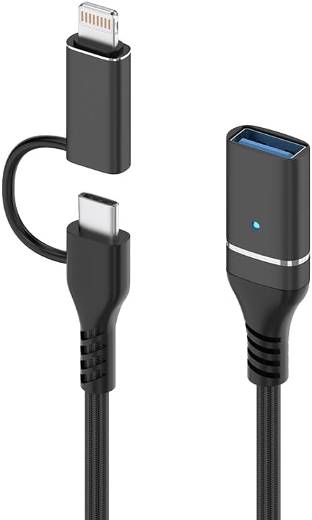 2 in 1 5Gbps Type-C and 8 Pin to USB 3.0 OTG Adaptör Telefon ve Notebook Uyumlu ADS-619 - Görsel 3