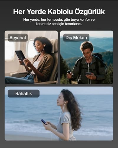 SoundForm ANC Kulaklık, USB-C Bağlantılı, Mikrofonlu Kulakiçi Kulaklıklar, iPhone 17, iPhone 16, iPad Mini, Galaxy S25, Google Pixel 10, Android ve Daha Fazlası için, Beyaz - Görsel 3