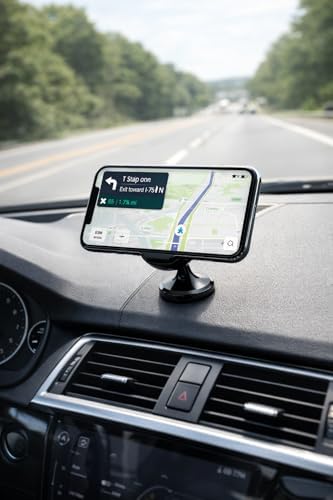 Alternative view of Busstier Mıknatıslı Araç İçi Telefon Tutucu 360 Derece Döner Manyetik Telefon Tutacağı Yapışkanlı Torpido Panel Montaj Güçlü Mıknatıs Titreşimde Sabit Tek Elle Kullanım Navigasyon İçin Universal Akıll