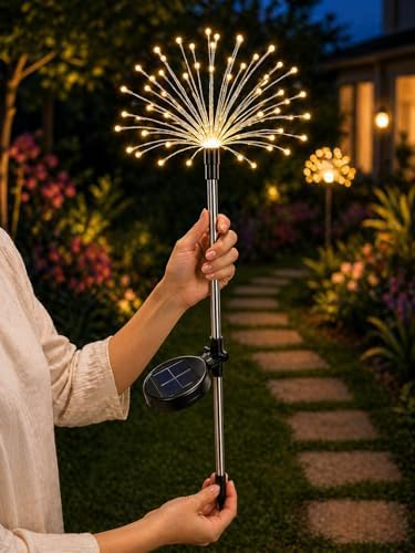 Alternative view of Saçak Model Solar Bahçe Lambası Güneş Enerjili Led Dış Mekan Aydınlatma Otomatik Sensörlü İkili Set 95 cm Dekoratif Teras Çim Yol Bahçe Lambası