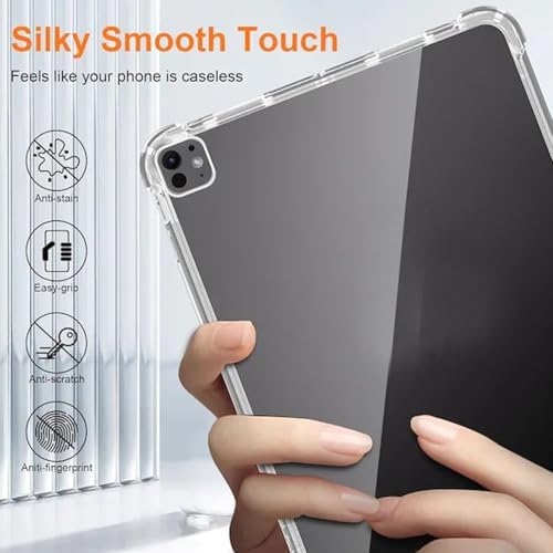 iPad Air 13 ile uyumlu 2025 M3 Kılıf Tablet Nitro Anti Shock Silikon Tamamen Şeffaf Görünümlü Kapak iPad Air 13 ile uyumlu tablet kılıf Şeffaf Renk - Görsel 3