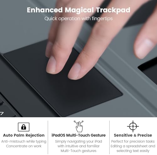 Nillkin iPad 9. Nesil (10,2 inç, 2021) Çıkarılabilir Klavyeli Kılıf, Sihirli İzleme Dörtgeni, 7 Renk Arkadan Aydınlatmalı, Portre/Manzara Modları, iPad 8./7. Nesil için Kamera Kapaklı Sağlam Klavye - Görsel 3