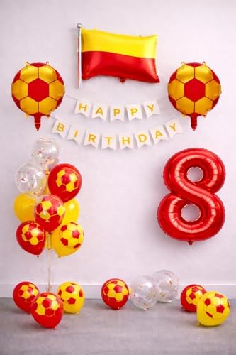 Alternative view of Sarı Kırmızı Futbol Temalı Doğum Günü Balon Seti (8)