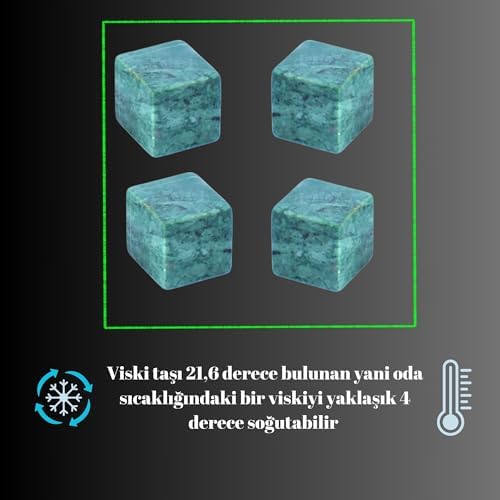 Perlotus Granit 4 Adet Viski Taşı Soğutma Kesesinde Sertifikalı Babalar Günü Hediyesi