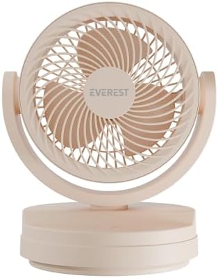 Alternative view of Airx USB Masaüstü Fan - 7 İnç Sessiz Mini Vantilatör, 90 Derece Ayarlanabilir Açılı 3 Kademeli Güçlü Hava Sirkülasyonlu Kablolu Masa Fanı (Krem)