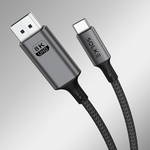 USB-C to DisplayPort 1.4 Kablo 2 Metre 8K 60Hz 4K 144Hz 2K 240Hz Type-C to DP Monitör Kablosu Thunderbolt 5/4/3 Uyumlu - Görsel 3