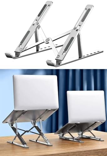 Alternative view of Metal Tablet Tutucu, Dizüstü Bilgisayar Standı, Masa Üstü Bilgisayar Standı, Ayarlanabilir Alüminyum Katlanabilir, Taşınabilir, MacBook Air pro, iPad, Lenovo Uyumlu, 10-15,6” Uyumludur