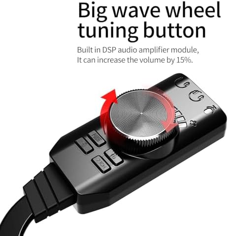 A4677 USB 2.0 Ses Kartı 7.1 Kanallı Pc ve Laptop Için Pubg Oyun Harici Ses Kartı 3.5mm-Kulaklıkla Tak ve Çalıştır Mikrofon Jakları Ses Kontrolü Mikrofon Oyunları Ses Efekti Yükseltme Adaptörü - Görsel 3