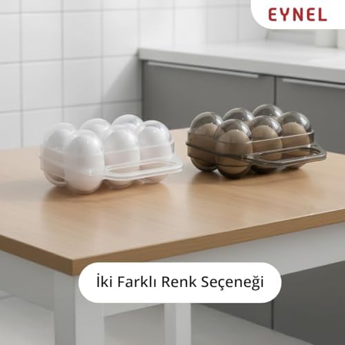 Saplı 6'lı Yumurta Taşıma Kutusu, Plastik Buzdolabı İçin Yumurtalık Pikniklik Pratik Yumurta Taşıma Kabı (Şeffaf, 1 Adet)
