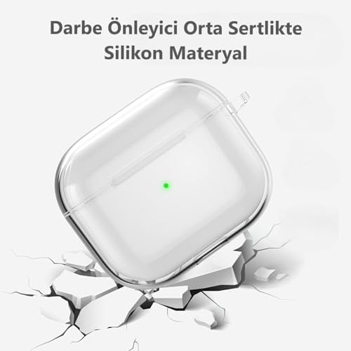 Airpods 4 ile Uyumlu Şeffaf Cyrstal Clear Ultra Berrak Silikon Kılıf - Alt Üst Ayrı (Airpods 4) - Görsel 3
