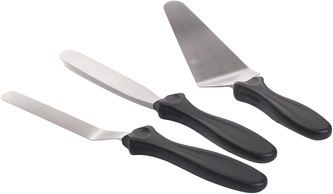 Alternative view of 3’lü Spatula Seti – Paslanmaz Çelik, Plastik Saplı, Pasta, Kek ve Krep İçin Profesyonel Spatula Takımı