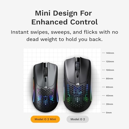 Glorious Model O 2 Mini Kablosuz Siyah Oyuncu Faresi: 57 gram, 210 Saate Kadar Pil Ömrü, Çifte Kablosuz 2.4 GHz ve Bluetooth 5.2, 26K Optik Sensör, 80 Milyon Tıklama, 6 Programlanabilir Düğme, - Görsel 2