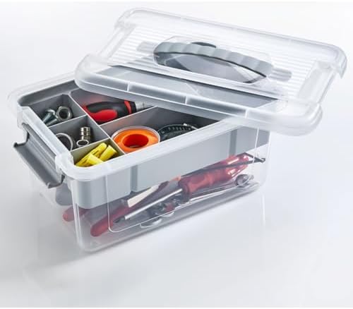Bölmeli ve Katlı Plastik Organizer Makyaj Düzenleyici – Kilitli Takım Sandığı Organizer Kutu, Taşıma Kulplu Çok Amaçlı Düzenleyici, Katlı Saklama Kutusu (ASORTİ RENK) (9 Litre)