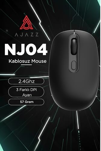 Kablosuz Mouse 2.4G USB Alıcılı Tak Çalıştır Ofis Faresi 3 Kademeli DPI 800/1200/1600 Ayarlı Sessiz Tıklama Hafif 57g Ergonomik Dizüstü Masaüstü Uyumlu | NJ04 - Görsel 2
