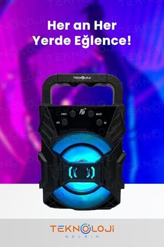 Alternative view of Bluetooth Hoparlör Taşınabilir Ses Bombası Led Işıklı Extra Bass Ses Radyolu Speaker Sd Kart-usb