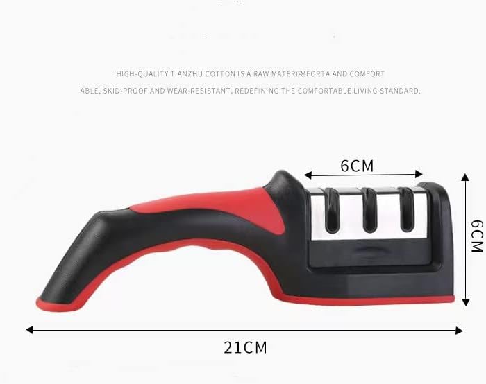Bıçak bileyici, seviye 3 bileyici, ergonomik saplı profesyonel bıçak bileyici, 2'si 1 arada mutfak bıçağı onarım parçaları