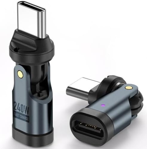 0960 USB Type-C OTG Çevirici Adaptör 540° Döner PD240W 5A Şarj Veri Dönüştürücü 360 derece dönebilen gövde ve 180 derece bükülebilen başlık ile kablo kırılmalarına son