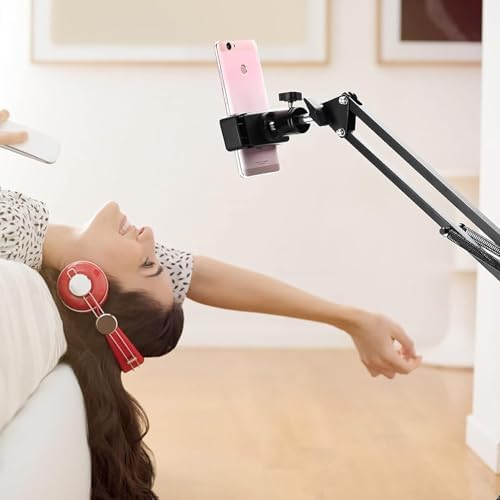 Üstten Çekim Masa Telefon Tutucu | Katlanabilir ve 360° Döner Ayarlanabilir Stand, Video Çekimi ve Canlı Yayın için Kelepçeli Tripod Braketi, Tüm Akıllı Telefonlarla Uyumlu | CZ34 - Görsel 3