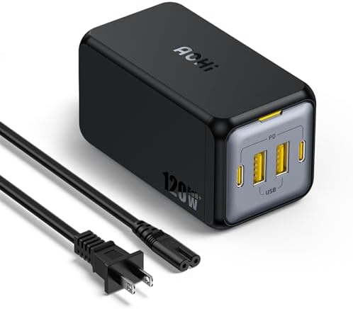 Aohi Magcube 4 Portlu Masaüstü USB Şarj İstasyonu, GaN+ 120W Hızlı Şarj Cihazı