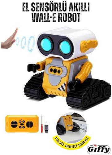 /Oyuncak Uzaktan Kumandalı El Sensörlü Akıllı WALL-E Robot Dahili Şarjlı Işıklı Sesli FULL Fonksiyonlu El Hareketlerini Algılayabilen Farklı Işık Kombinasyonlu Akıllı RC Robot (SARI) - Görsel 3