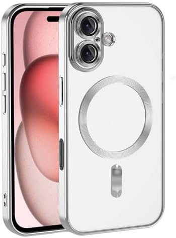 Apple iPhone 16 ile uyumlu Kılıf Kamera Korumalı Logo Gösteren Parlak renk kenar çizgileri ile şık bir tasarım Colored Z-Omega Kapak Gümüş - Görsel 3