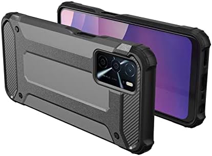 Oppo A16 ile uyumlu Çİft Katman Koruyucu Crash Military Tank Kılıf - Kırmızı - Görsel 3